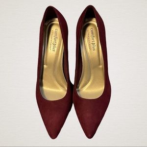 Comfort Plus by Predictions | Red Faux Suede Pumps Heels 10